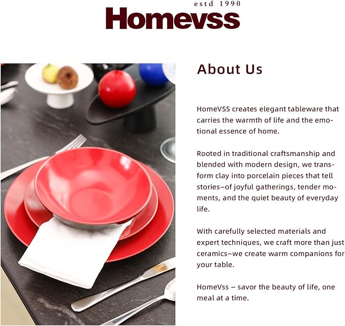 Stoneware Two-Tone Colors Life 16pc Dinner Set, Outside Shiny Black + Inside Matee Glaze Red