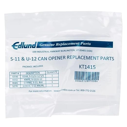 Edlund 14108 Manual, Quick Change, can Opener, with Knife and Gear Replacement kit, Model U-12
