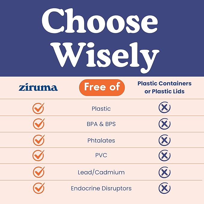 Ziruma Non-Toxic 4 Pack - Glass Food Storage Containers With Lids โ Plastic Free, Airtight Meal Prep Containers, Multi-Size (12, 21, 35, 50 Oz), Microwave & Freezer Safe