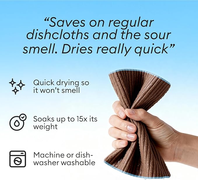 Vove Swedish Dishcloths 5-Pack, Modern Abstract - FSC Certified Cellulose & Cotton, Oeko-TEX Standard 100, Reusable Washable Kitchen Cleaning Cloths, Eco Friendly Floral Design