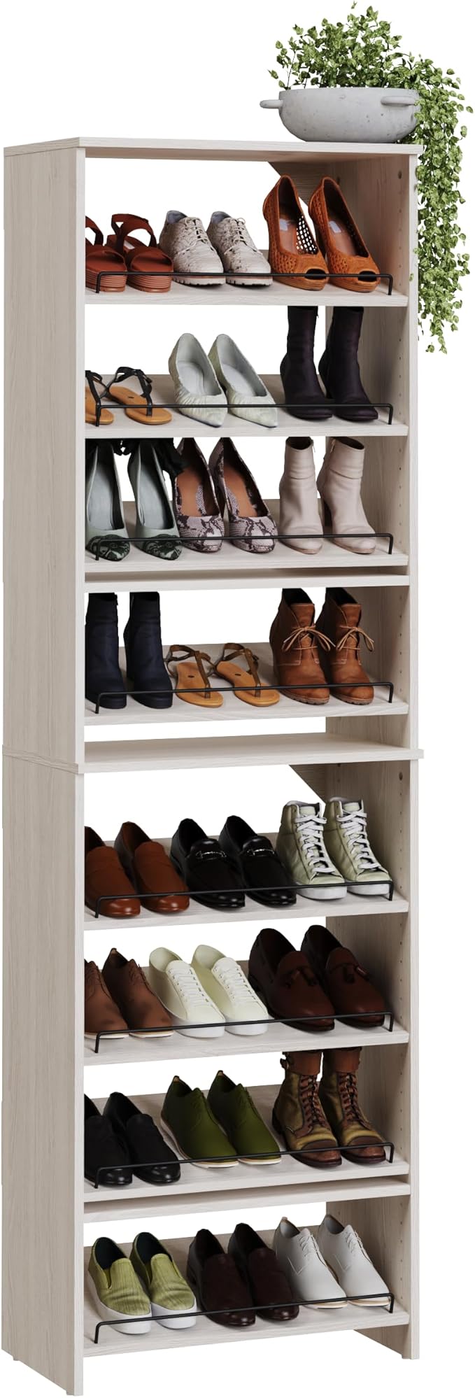 ClosetMaid SuiteSymphony 25-Inch Shoe Shelf Tower, (2) 4-Shoe Shelf Packs (Creating 8-Shoe Shelves Total), White Timber