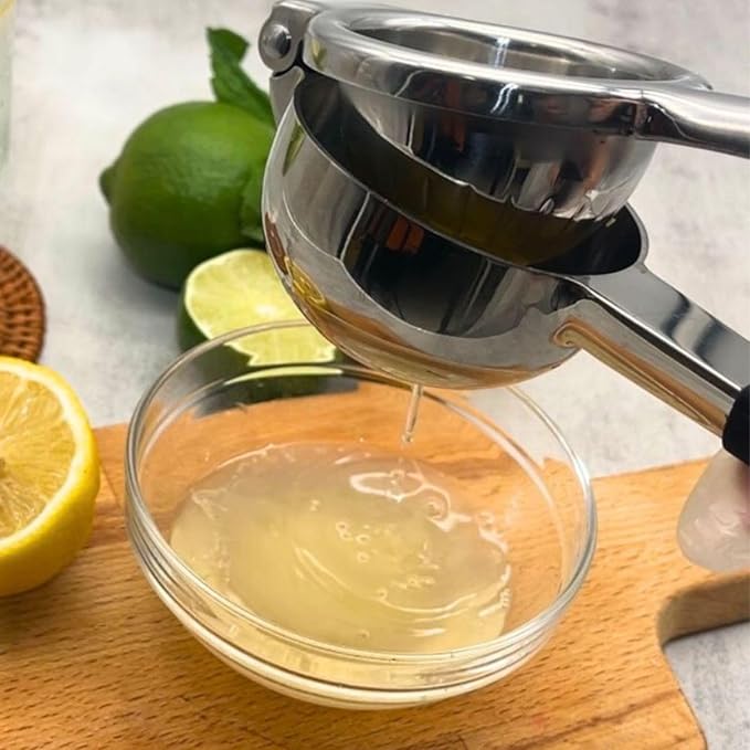 Lemon Squeezer Stainless Steel, Heavy Duty-Non-Slip Grip Design, Handheld Juice Press, Manual Citrus Juicer Tool for Fruit, Lemon, Lime, and Citrus Fruits