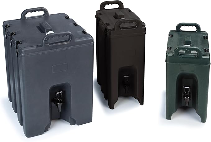 Carlisle FoodService Products Cateraide Insulated Beverage Dispenser with Handles for Catering, Events, Kitchens, and Restaurants, Plastic, 10 Gallons, Black