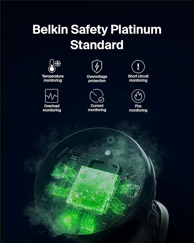 Belkin MagSafe-Compatible 3-in-1 Wireless Charger Stand 15W - Qi2-Certified Wireless Charging Station, Fast Charging of iPhone 16, AirPods, & Apple Watch - 36W Included - Black