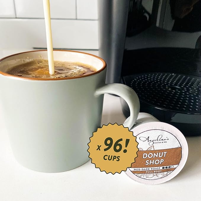 Angelino's Coffee, 96 Count, Compatible with Keurig 2.0 K-Cup Brewers (Donut Shop, 96 Count)