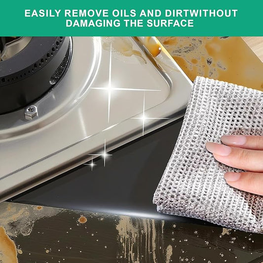 10Pcs Multipurpose Wire Dishwashing Rag, Reusable Non-Scratch Wire Dishcloth, Metal Dish Cloth Wet and Dry for Kitchen Cleaning, Sinks, Dishes, Stove Top, Dimensions(7.87X7.87)