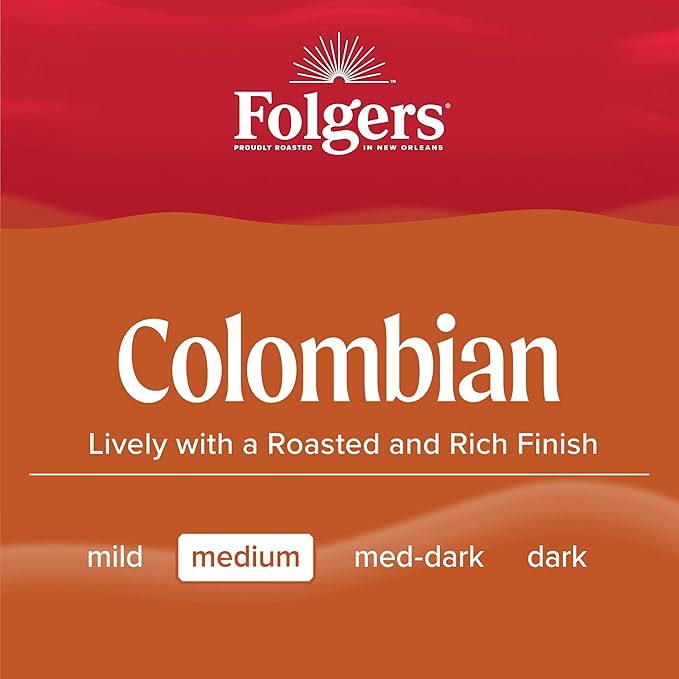 Folgers Colombian Decaf Coffee, Medium Roast, Keurig K-Cup Pods, 10 Count Box