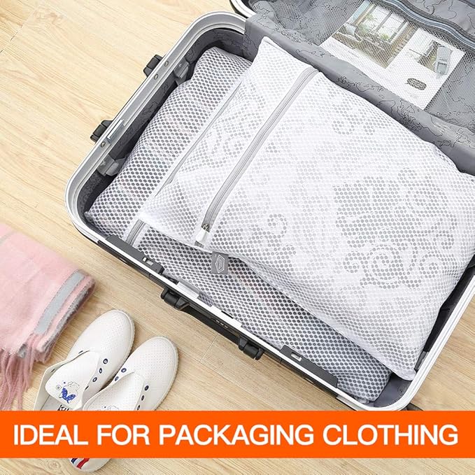 Kimmama Laundry Bag Mesh Wash Bags, Washing Machine Wash Bag, Net Washer Sack with Zipper, Dryer Pouch for Cleaning and Drying Cloths, Garment, Coats, Sweater, Delicates, Sheet, Pant, Soft Toys
