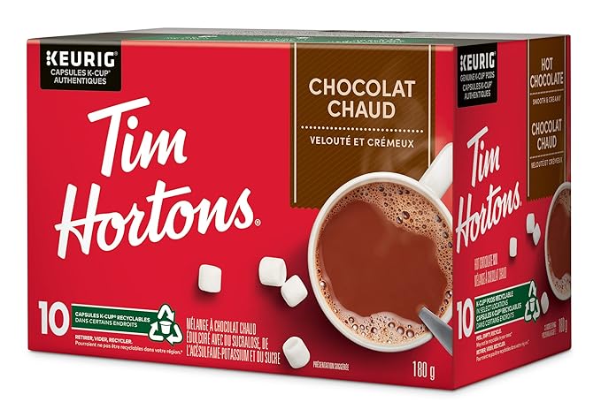 Tim Hortons Original Hot Chocolate, Single Serve Keurig K-Cup Pods, 10 Count