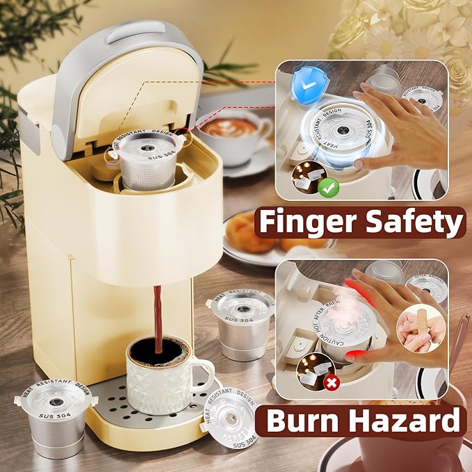 2 Pack Reusable K Cups Coffee Pods for Keurig 1.0: Stainless Steel Refillable K Cups - Reusable Coffee Filters for Keurig Coffee Machine, BPA-Free, SUS 304, Scoop, Heat Resistant Handles