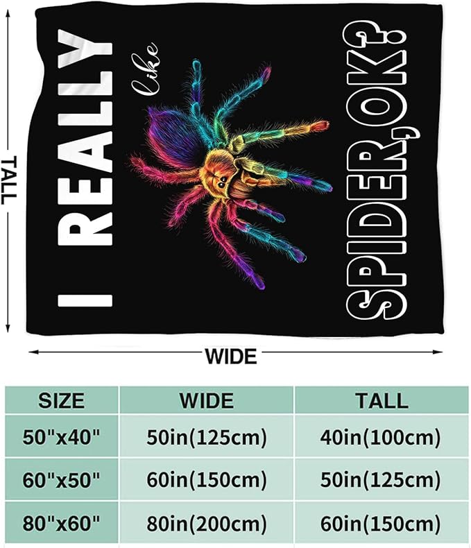 Spider Blanket Gifts for Girls Women Halloween Spider Throw Blankets Cozy Plush Fleece Flannel Fuzzy for Boys Men Decor 80"X60"