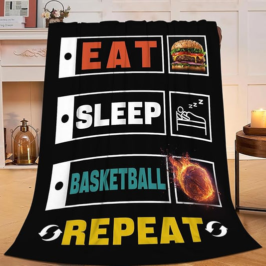 Basketball Blanket Gifts for Girls Boys Sports Throw Cozy Plush Fleece Flannel Lightweight Fuzzy Party Blankets for Women Men 50"X40"