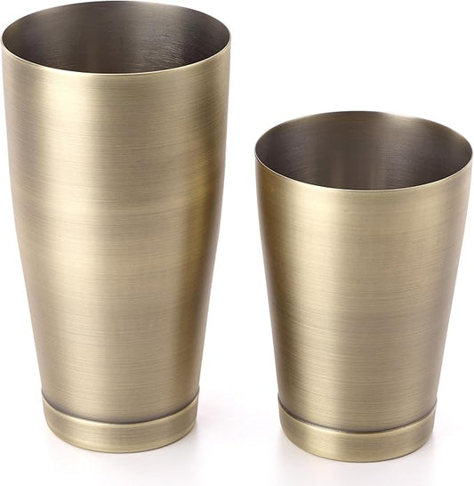 Barfly Cocktail Shaker Tin Set (18 oz and 28 oz), Antique Gold