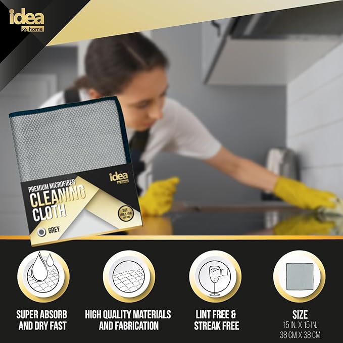 Idea Home ULTIMATE CLEANING KIT | Soft Cleanser 26 oz + Cleanser & Polish Powder 21 oz + Microfiber Cleaning Cloth + Multi-Purpose Non-Scratch Microfiber Sponge