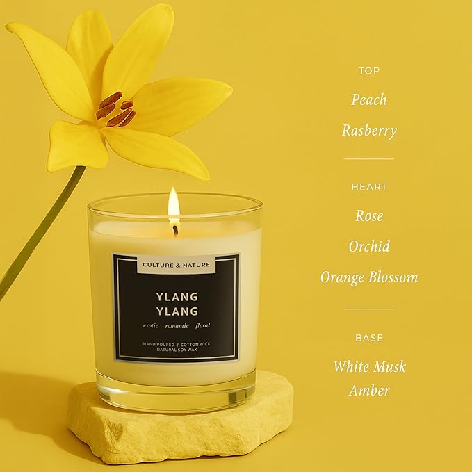 CULTURE & NATURE Natural Soy Wax Candle 7oz (Ylang Ylang)