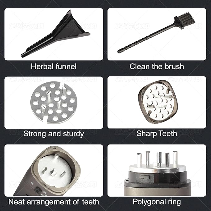 Electric Grinder Herb Grinder Spice grinder (Black, 1.57)
