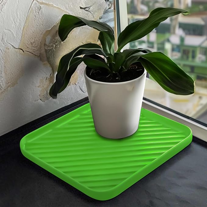 Silicone Organizer Tray for Kitchen Sink and Bathroom, Dishwasher Tray, Versatile Bathroom and Drawer Organizer Trays, Non-Slip Countertop (Green)