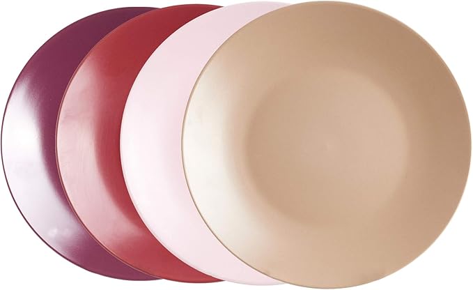 Colors Life 16pc Dinnerware Set,Very Berry - 4 Assorted Colors Beige, Berry, Plum, and Rose