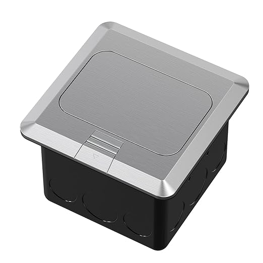 KYHSHJ Pop Up Floor Electrical Outlet with 20 Amp Stainless Steel GFCI Tamper Receptacle Outlet, Corrosive Resistant Hardware,ETL Listed,Silver
