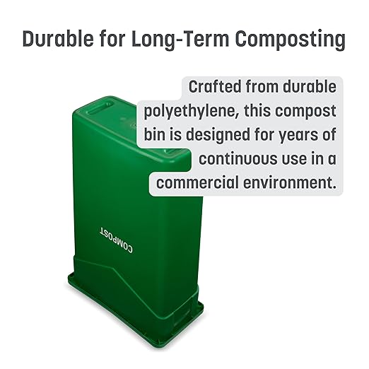 Carlisle FoodService Products 342023CMP09-E TrimLine Plastic Compost Container, 23 Gallon Capacity, 1 Pack, Green