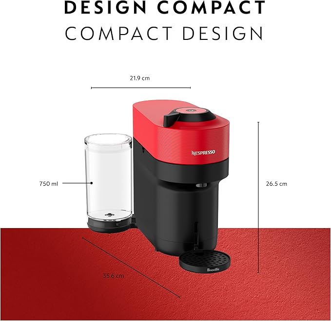 Nespresso Vertuo Pop+ Coffee and Espresso Maker by Breville, Spicy Red