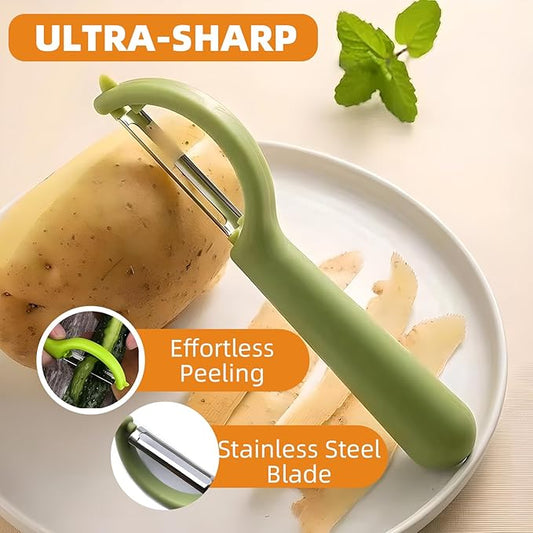 Trez Treamer 6-Pack Vegetable Peeler for Kitchen,Y Peeler Stainless Steel Potato Peeler Set for Apple Veggie Carrot Fruit Zucchini Cucumber Safe Peelers Bulk with Non-Slip Handle (P)