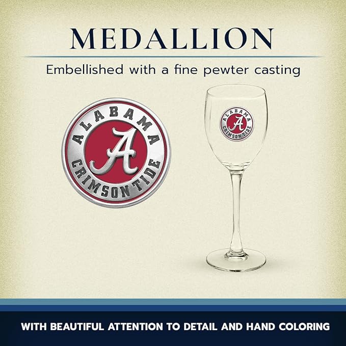 Heritage Pewter Alabama Glass Water Goblets β Set of 2 | 12 OZ Goblet Glasses | Expertly Crafted Pewter Glass