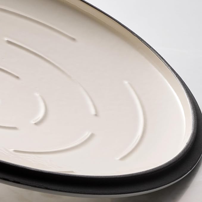 Tramontina Bestow Enameled Cast Iron Saucier Pan with Lid, 3-quart, Latte with Gold Knob