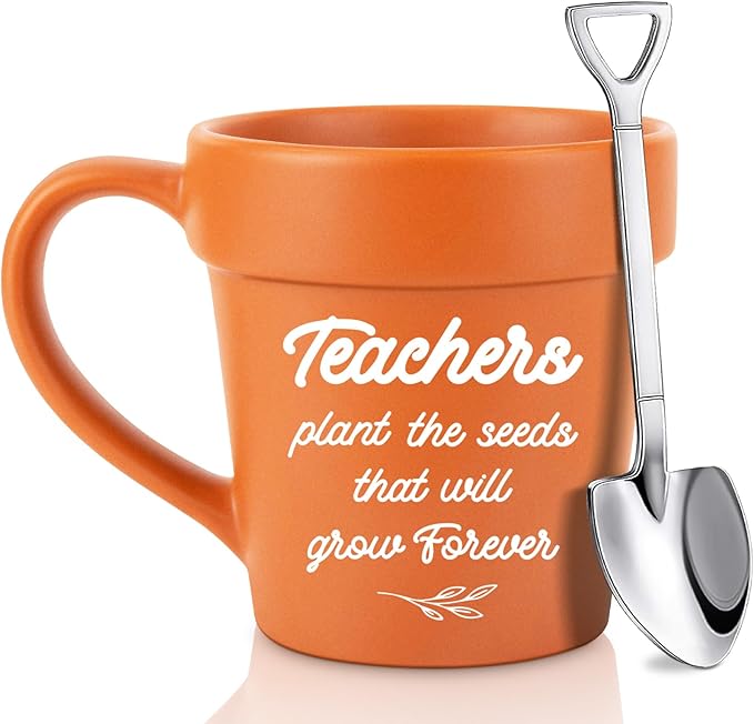 Teacher Gifts for Christmas, Daycare End of Year Teachers Birthday Gift for Women Men, Cool Gardening Plant Lover Gift for Teachers Plant Mug