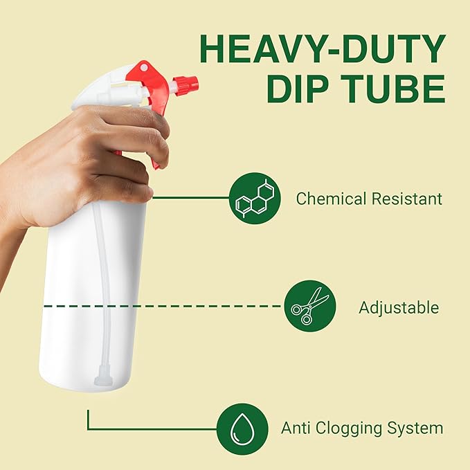 Heluva Green Spray Bottle Nozzle Replacement, Bottle Tops Only - Sprayer Nozzle Triggers for Heavy Duty, Commercial, Home Cleaning Solutions - Fits 8,16,24,32 oz Plastic & Glass Bottles, Red 6 Pack