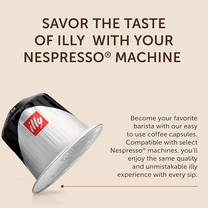 illy Aluminum Espresso Capsules - Compatible with Nespresso Machines - Classico, Forte, Intenso, Decaf, Classico Lungo Roasts - Variety - 10 Count (Pack of 5)