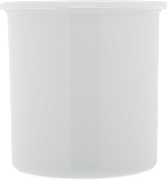 Carlisle FoodService Products Classic Round Storage Container Crock with Lid for Kitchen, Restaurants, Home, Plastic, 2.7 Quarts, White, (Pack of 6)