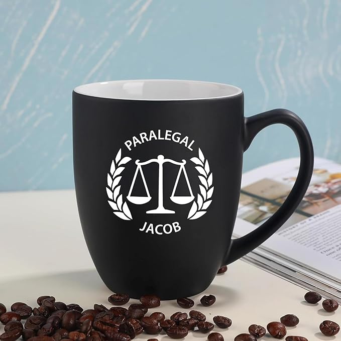 Personalized Lawyer Gifts for Men, 16oz Custom Coffee Mug, Pass the Bar Exam Gifts for Female Lawyers, Office Present for Attorney, JD, Future Lawyer, Law School Graduation Gift for Men