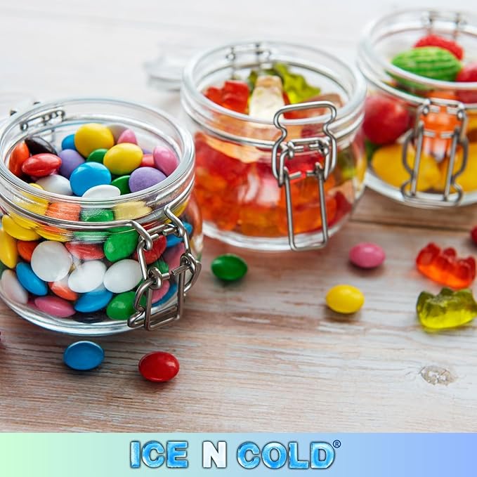 Airtight Glass Storage Jars with Clamp Lid ā Food Storage Containers with Rubber Gasket Seal ā Pantry & Kitchen Canisters for Dry Goods, Coffee, Sugar, Pasta ā 0.4L to 2.2L Sizes (4, 14oz | 0.4L)