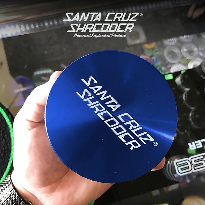 Santa Cruz Shredder Jumbo Metal Spice Grinder with Textured Grip – 2-Piece 4" (Blue)