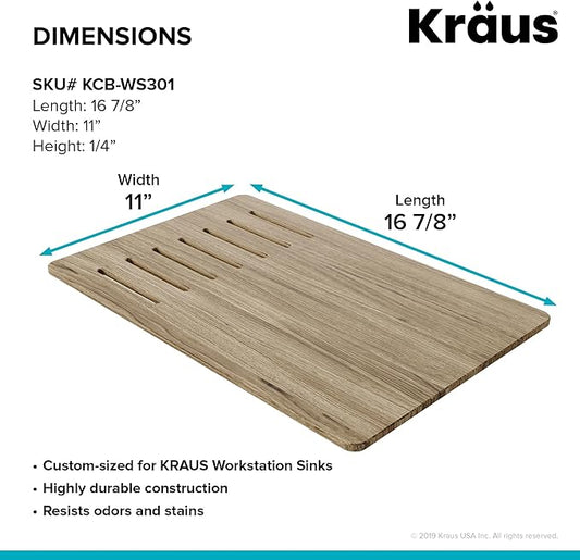Kraus Kore Cutting Board for Workstation Kitchen Sinks (16 7/8 in. x 11 in.), KCB-WS301SA