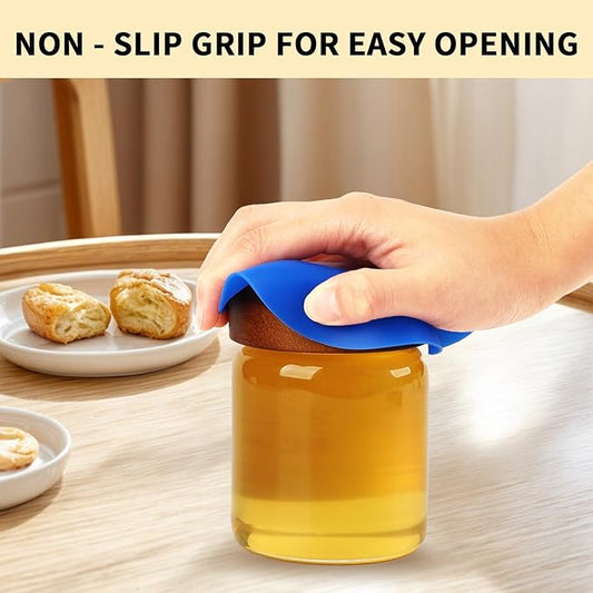 4-Pack Silicone Jar Opener Gripper Pads, 5 Inch Round Non-Slip Bottle Lid Opener for Easy Opening, Heat-Resistant Cup Coasters, Food-Grade Silicone, Reusable Kitchen Helper