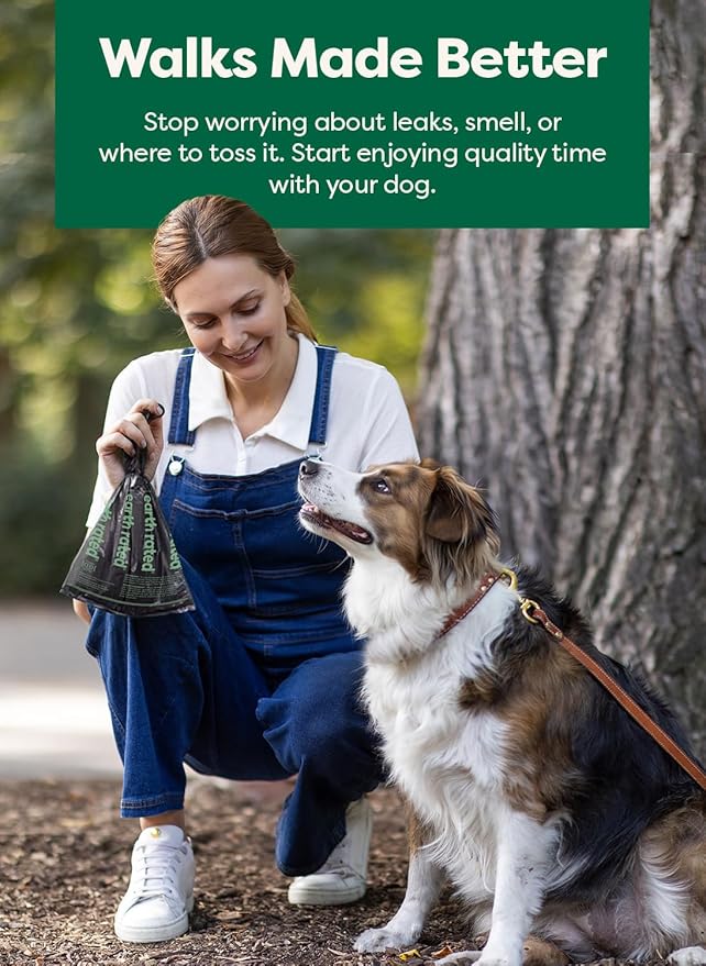 Earth Rated Odor-Blocking Poop Bags for Dogs with 3X Protect, Guaranteed to Block Smells & Leak-Proof Performance, Conceals Smell & Mess, Unscented, 240 Count
