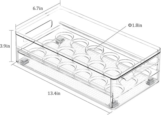 Acrylic Egg Box Transparent 18 and 36 Pack Storage for Refrigerator Kitchen Storage Size: 13.3 * 4.7 * 3.9 inches (1 pack)