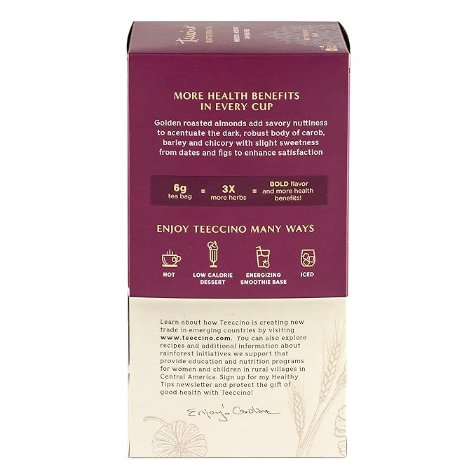 Teeccino Snickerdoodle Herbal Tea - Dessert Beverage That’s Prebiotic, Caffeine-Free & Acid Free, 25 Tea Bags