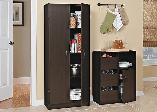 ClosetMaid Pantry Cabinet Cupboard with 2 Doors, Adjustable Shelves, Standing, Storage for Kitchen, Espresso