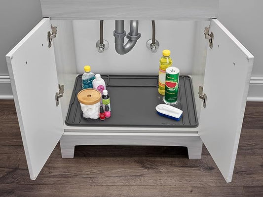 WeatherTech SinkMat β Waterproof Under Sink Liner Mat for Kitchen Bathroom β 28β x 19β Inches - Durable, Flexible Tray β Home undersink Organizer Must Haves, Black