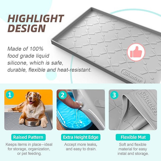 SIKADEER 40" x 19" Under Sink Mat Waterproof, Silicone Mat Kitchen Drawer Shelf and Cabinet Liner, Sink Protector for Kitchen Organizers and Storage, Boot Tray Pet Food Mats