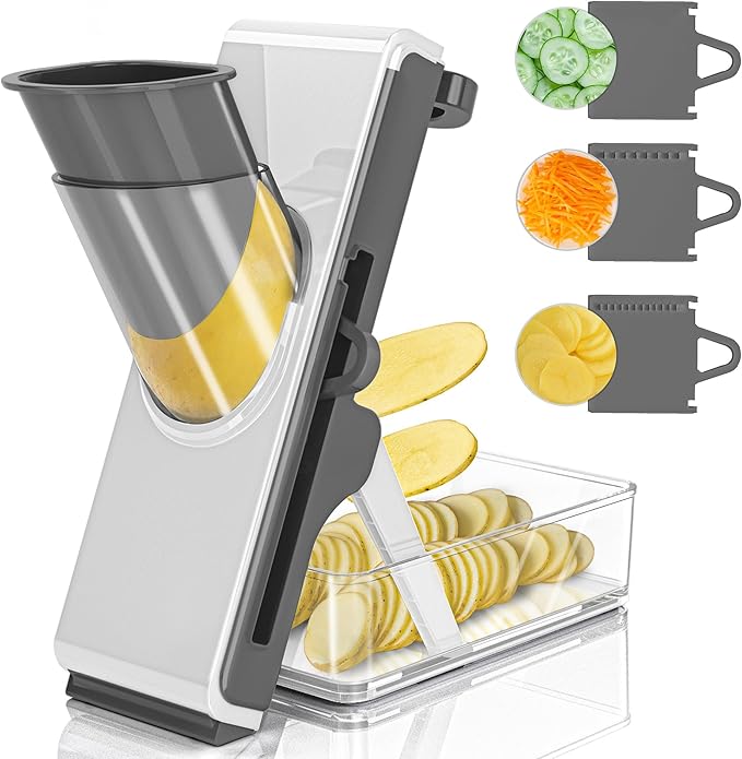 Mandoline Slicer for Kitchen, Mandoline Slicer Safe Multifunctional Dicer Adjustable Commercial Slicer Machine Stainless Steel Chopper