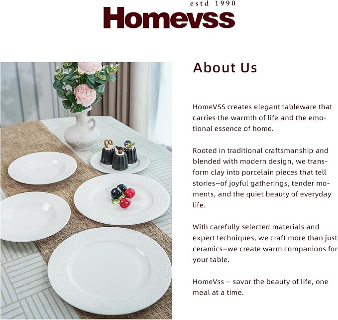 HomeVss, New Bone China Embossed Waves 18pc Dinnerware Set