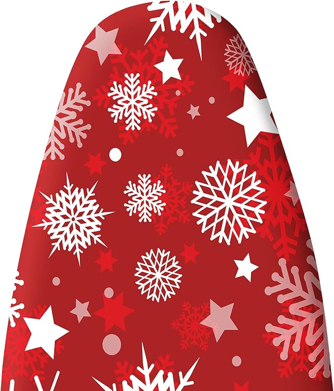 Extra Thick Ironing Board Cover and Pad, Christmas 15x54 Ironing Board Cover, Resist Scorching and Staining,Christmas Winter Snowflakes Xmas Red