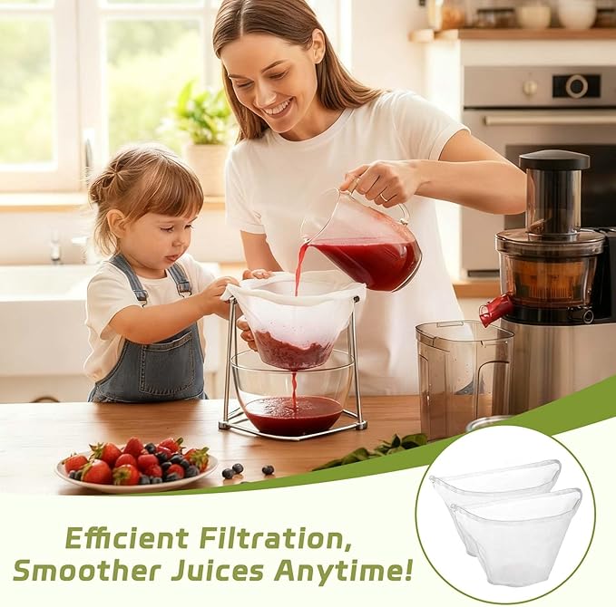 Cheese Cloth Filling Squeeze Nylon Bags, Bowl-shaped reusable nylon cheese cloth filter bag, Ultra Fine Mesh Strainer Bags, suitable for nut milk, juice, soy milk, dumpling fillings (6PCS)