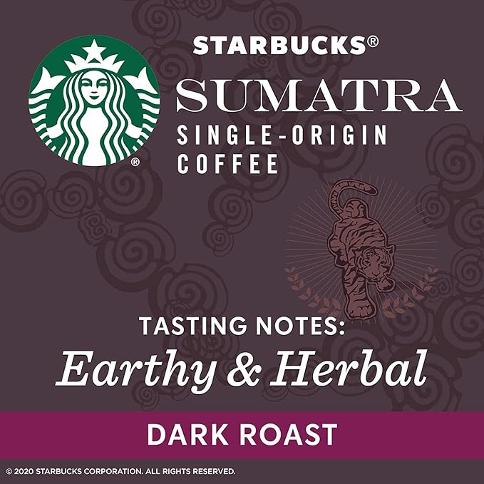 Starbucks Sumatra single serve K-Cup pods for Keurig brewers, 24 Count