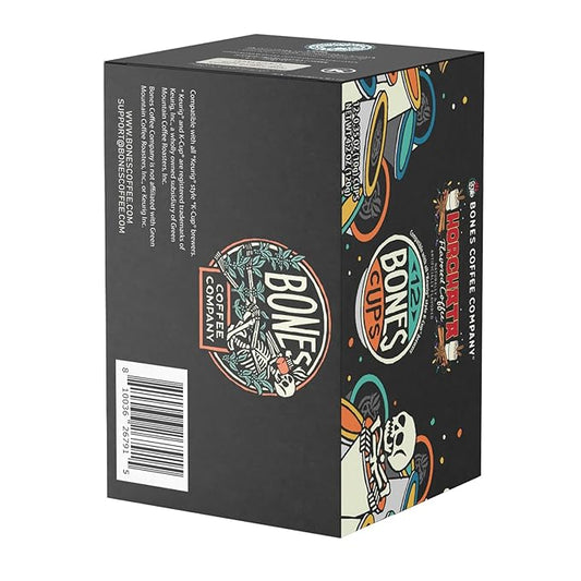 Bones Coffee Company Horchata Flavored Coffee Pods, Low Acid Medium Roast Single-Serve Bones Cups, Compatible with 1.0 & 2.0 K-Cups Brewers Coffee Maker, 12 Count