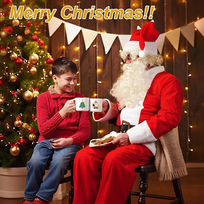 Christmas Themed Tea Infuser Set, Cube Tea Diffusers for Loose Tea, Reusable Tea Steeper with Christmas Tree and Santa Claus Pendant, 2 PCS